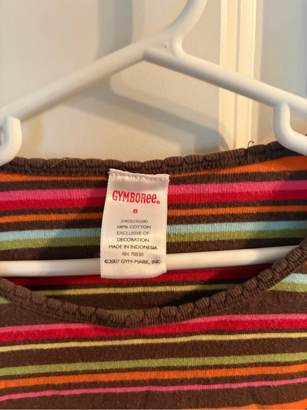 Gymboree Brown Multicolor Striped Long-Sleeve Knit Dress 8